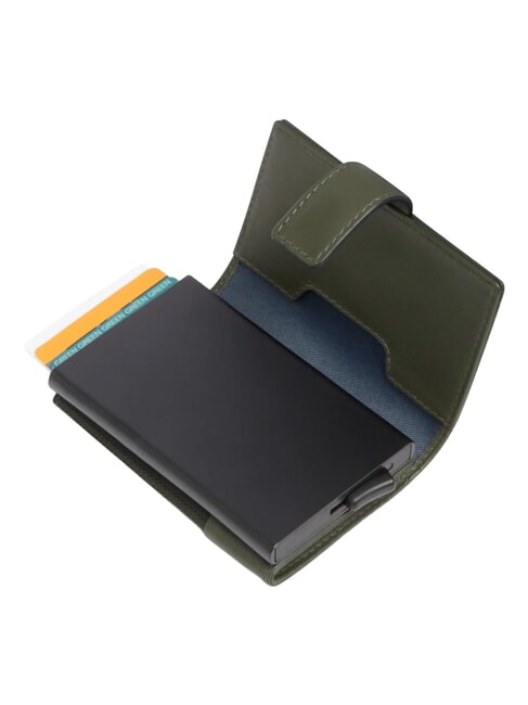 W145 Tarjetero con sistema deslizante VERDE - Carteras Hombre