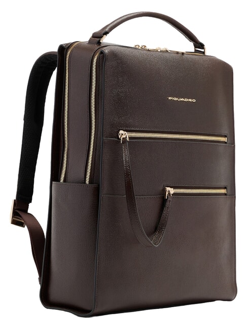 PATRICIA Mochila para port&aacute;til de 15,6" en piel. BROWN - Bolsos Mujer