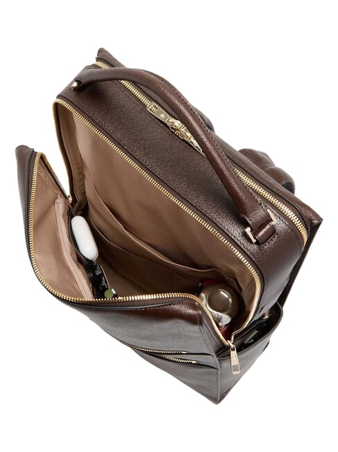 PATRICIA Mochila para port&aacute;til de 15,6" en piel. BROWN - Bolsos Mujer