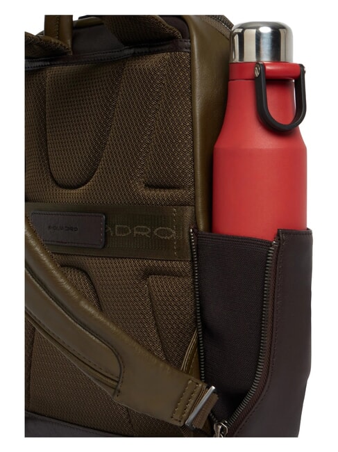BLACK SQUARE Mochila para port&aacute;til de 13", de piel. verde / marr&oacute;n oscuro - Mochilas para port&aacute;til