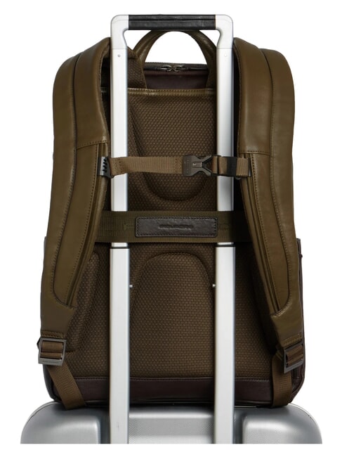 BLACK SQUARE  Mochila de cuero para port&aacute;til de 14" verde / marr&oacute;n oscuro - Mochilas para port&aacute;til