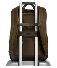 PIQUADRO BLACK SQUARE  Mochila de cuero para port&aacute;til de 14" verde / marr&oacute;n oscuro - Mochilas para port&aacute;til - 3