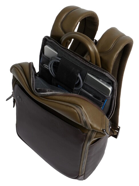 BLACK SQUARE  Mochila de cuero para port&aacute;til de 14" verde / marr&oacute;n oscuro - Mochilas para port&aacute;til