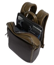 PIQUADRO BLACK SQUARE  Mochila de cuero para port&aacute;til de 14" verde / marr&oacute;n oscuro - Mochilas para port&aacute;til - 4