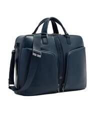 PIQUADRO W143 Malet&iacute;n de cuero para port&aacute;til de 15,6" azul - Maletines de Trabajo - 2