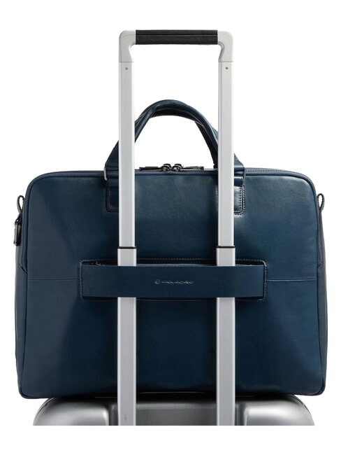 W143 Malet&iacute;n de cuero para port&aacute;til de 15,6" azul - Maletines de Trabajo