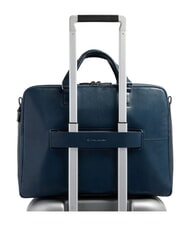 PIQUADRO W143 Malet&iacute;n de cuero para port&aacute;til de 15,6" azul - Maletines de Trabajo - 3