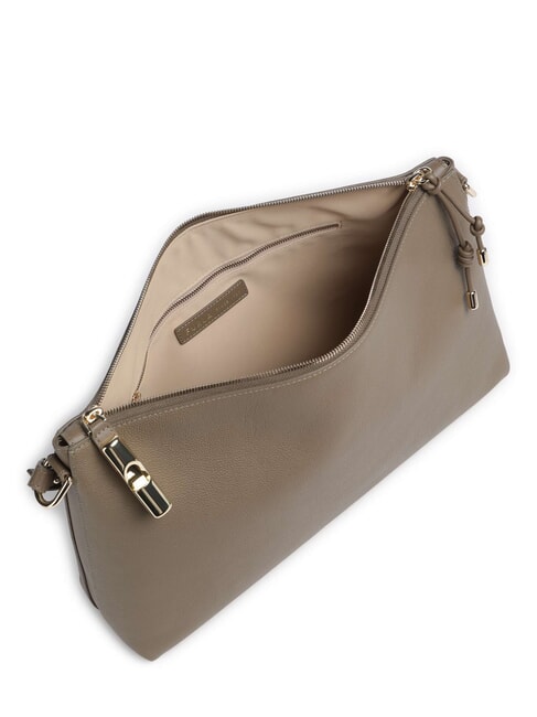 DEBBY Bolso de hombro de piel gris lodoso - Bolsos Mujer