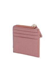 COCCINELLE TASSEL Tarjetero con cremallera en piel martillada rosa de invierno - Carteras Mujer - 2