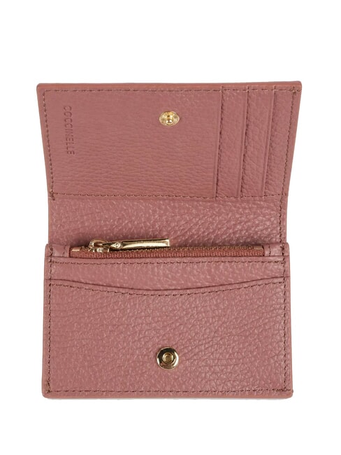 METALLIC SOFT Cartera compacta de cuero rosa de invierno - Carteras Mujer