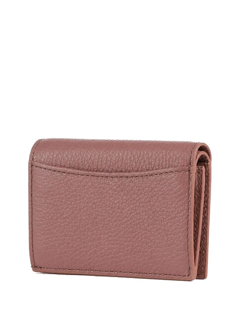METALLIC SOFT Cartera compacta de cuero rosa de invierno - Carteras Mujer