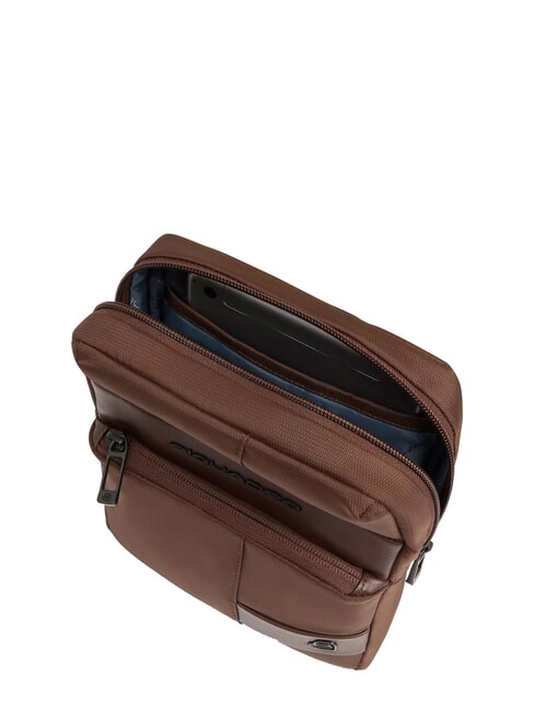 WOLLEM Bolso iPad mini de tela y piel BROWN - Bandoleras Hombre