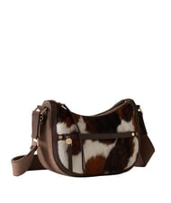 BORBONESE LUNA Bolso de piel de poni natural/ceniza/cacao - Bolsos Mujer - 2