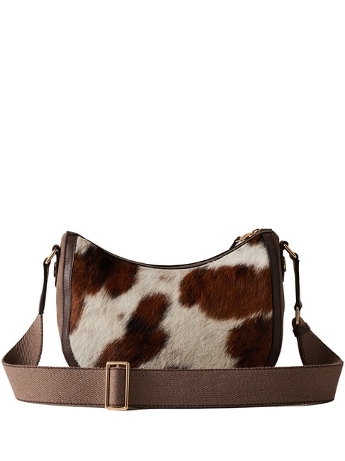 LUNA Bolso de piel de poni natural/ceniza/cacao - Bolsos Mujer