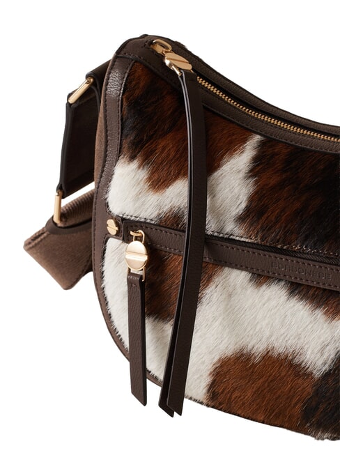 LUNA Bolso de piel de poni natural/ceniza/cacao - Bolsos Mujer