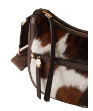 BORBONESE LUNA Bolso de piel de poni natural/ceniza/cacao - Bolsos Mujer - 4