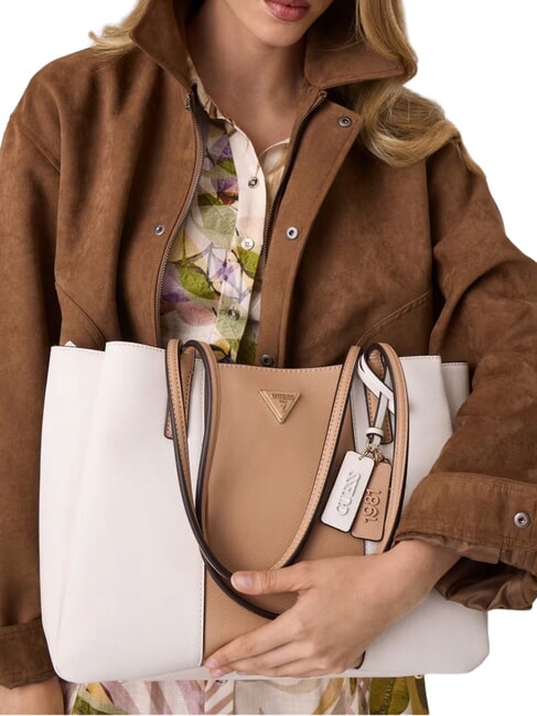 NOELLE 2 Bolso de compras de hombro blanco roto/beige - Bolsos Mujer