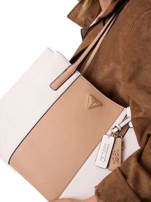 NOELLE 2 Bolso de compras de hombro blanco roto/beige - Bolsos Mujer