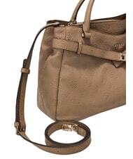 GUESS ELLA Bolso de mano con correa para el hombro. logotipo beige - Bolsos Mujer - 5