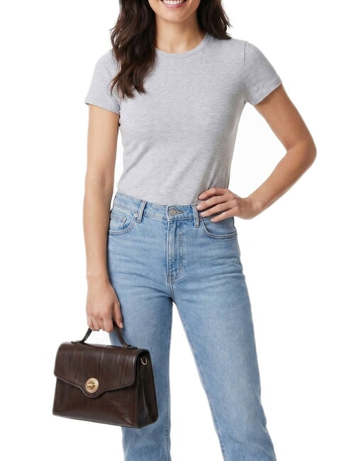IRENE Bolso de hombro, en piel moca con oro - Bolsos Mujer