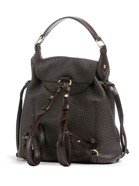 MARTINA Mochila de cuero martillado moca con oro - Bolsos Mujer