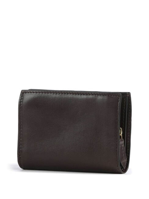 LUCREZIA Cartera de cuero moca con oro - Carteras Mujer