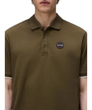 NAPAPIJRI E-BADGE SS 1 Camisa polo de manga corta oliva oscuro - camisa polo - 3