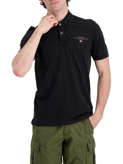 ELBAS 4 Polo de algod&oacute;n de manga corta negro 041 - camisa polo