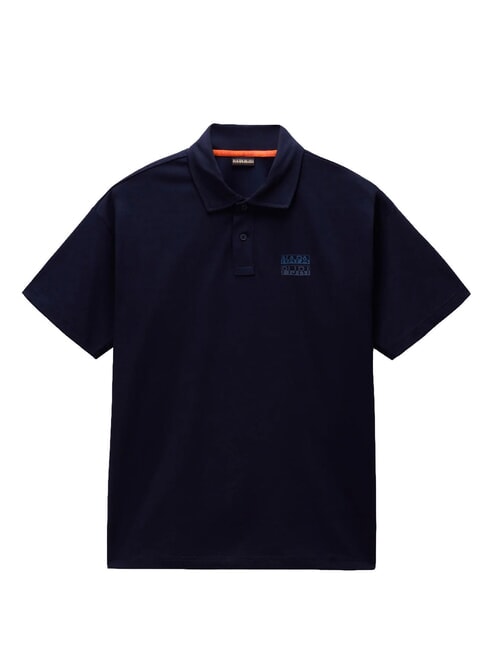 E-ELEVATED LOGO SS Polo de algod&oacute;n blu marine - camisa polo