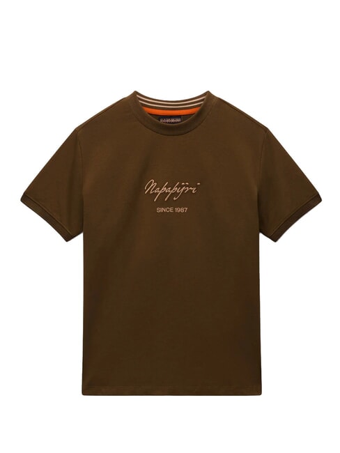 S-BARYTE SS Camiseta de algod&oacute;n oliva oscuro - camiseta