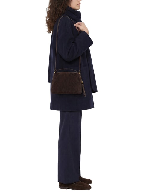 ALIFA Bolso de mano con correa para el hombro, de piel. moca - Bolsos Mujer