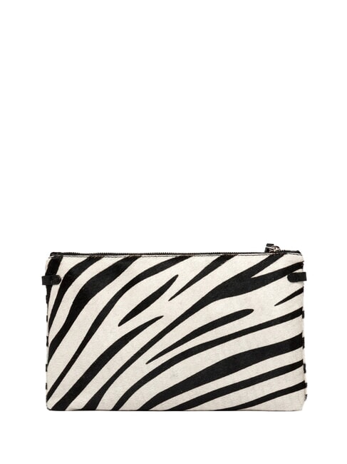 HERMY Bolso de mano de piel de poni cebra blanca y negra - Bolsos Mujer