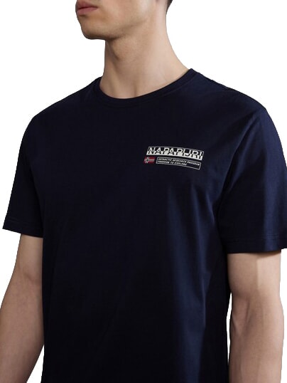 S-KASBA Camiseta de manga corta, algod&oacute;n puro blu marine - camiseta