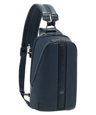 PIQUADRO VICTOR Mochila de cuero de un solo hombro azul - Mochilas para port&aacute;til - 3