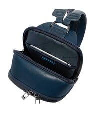 PIQUADRO VICTOR Mochila de cuero de un solo hombro azul - Mochilas para port&aacute;til - 4