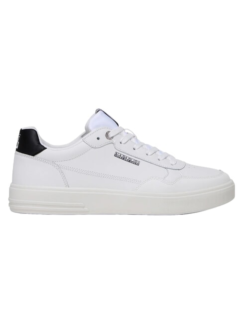 S5BARK12 Zapatillas de cuero blanco/negro - Zapatos Hombre