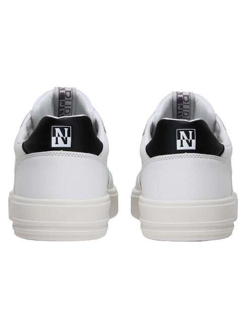 S5BARK12 Zapatillas de cuero blanco/negro - Zapatos Hombre