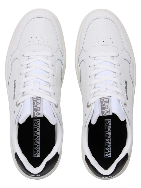 S5BARK12 Zapatillas de cuero blanco/negro - Zapatos Hombre
