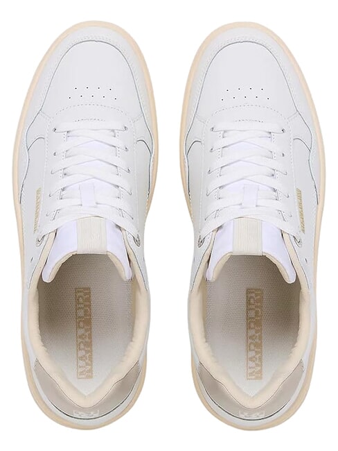 S5BARK12 Zapatillas de cuero blanco/beige - Zapatos Hombre