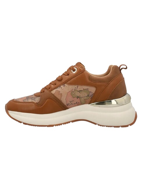 GEO Zapatillas cuero geom&eacute;trico beige - Zapatos Mujer