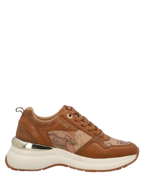GEO Zapatillas cuero geom&eacute;trico beige - Zapatos Mujer