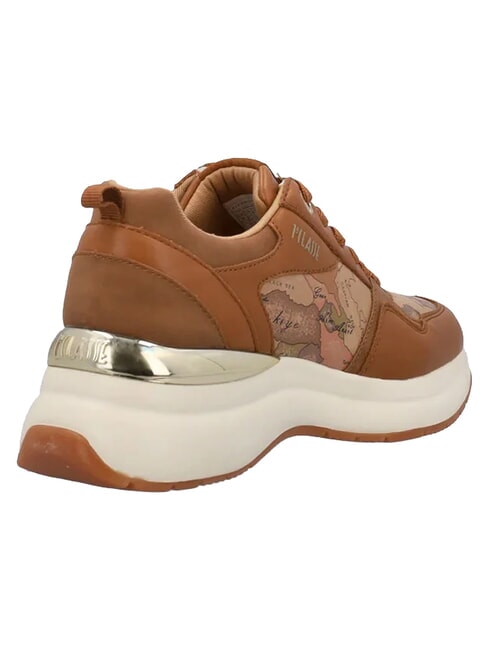 GEO Zapatillas cuero geom&eacute;trico beige - Zapatos Mujer
