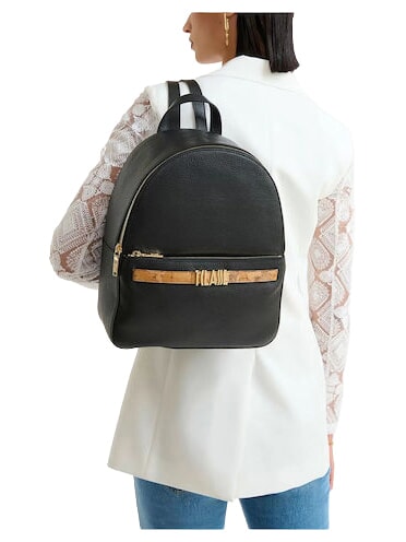 CHIC SOUL Mochila con bolsillo frontal, de piel. negro - Bolsos Mujer
