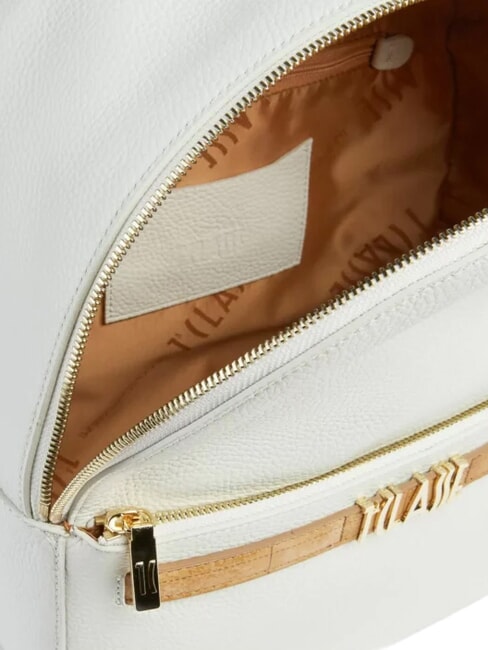 CHIC SOUL Mochila con bolsillo frontal, de piel. Marfil - Bolsos Mujer