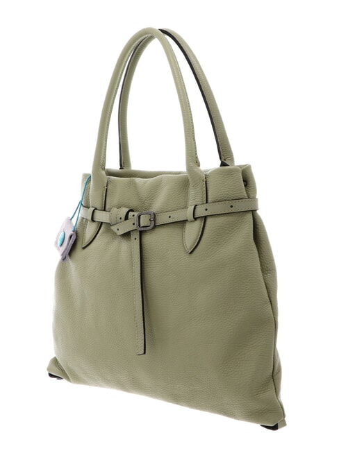 ELIF Bolso de mano mediano de piel con correa para el hombro. celad&oacute;n - Bolsos Mujer