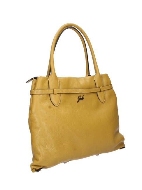 ELIF Bolso de mano mediano de piel con correa para el hombro. Miel - Bolsos Mujer