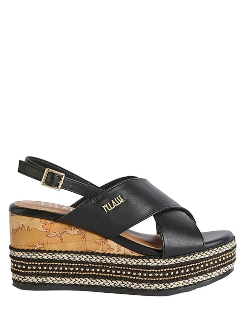 GEO Sandalias de cu&ntilde;a 8 negro - Zapatos Mujer