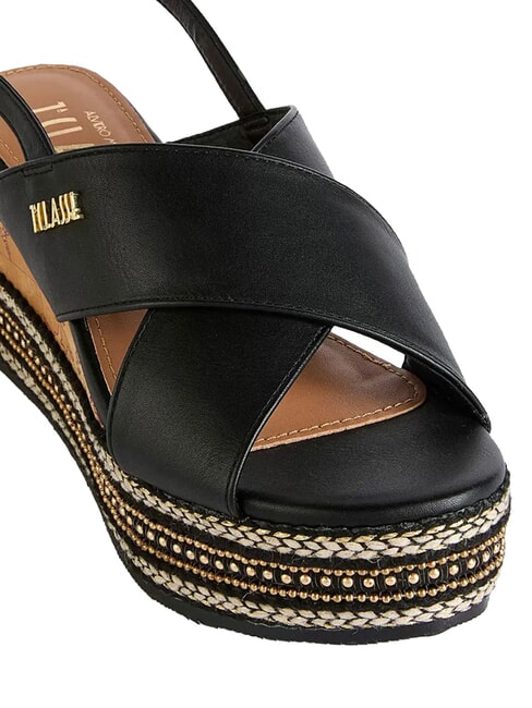 GEO Sandalias de cu&ntilde;a 8 negro - Zapatos Mujer