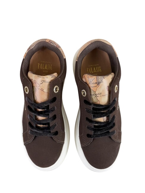 GEO Zapatillas con logo marr&oacute;n oscuro/beige geom&eacute;trico - Zapatos Mujer