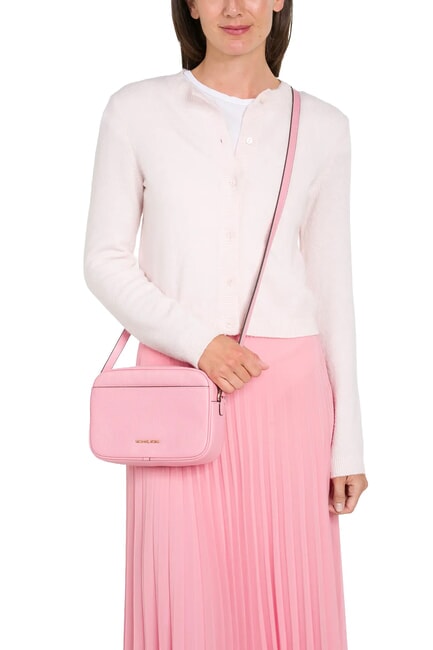 JET SET Bolso de hombro de piel. clavel - Bolsos Mujer